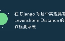 在 Django 项目中实现具有 Levenshtein Distance 的欺诈检测系统