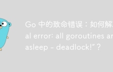 Go 中的致命错误：如何解决“fatal error: all goroutines are asleep - deadlock!”？