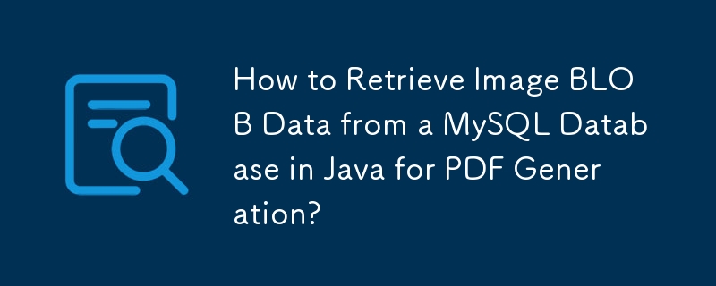 Java で MySQL データベースから画像 BLOB データを取得して PDF を生成する方法