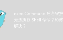 exec.Command 后台守护进程无法执行 Shell 命令？如何解决？