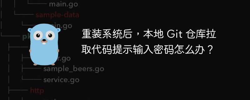 重装系统后，本地 Git 仓库拉取代码提示输入密码怎么办？