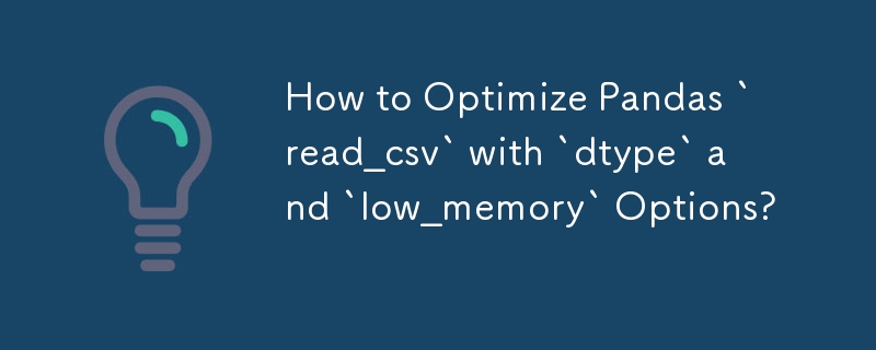 如何使用“dtype”和“low_memory”選項來最佳化 Pandas“read_csv”？