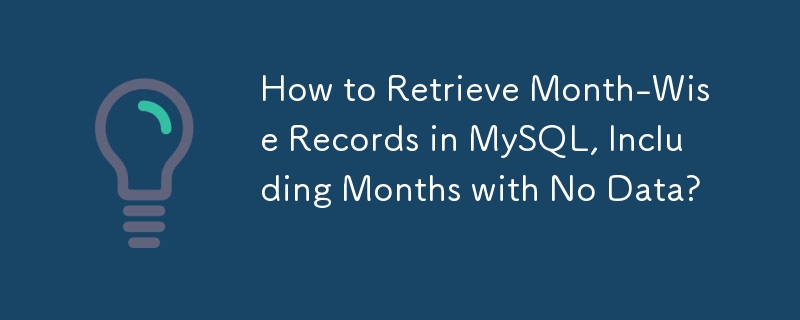 How to Retrieve Month-Wise Records in MySQL, Including Months with No Data?