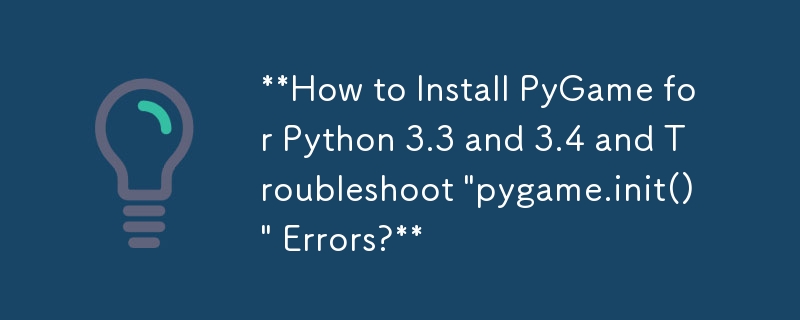 Bagaimana untuk Memasang PyGame untuk Python 3.3 dan 3.4 dan Selesaikan Ralat 