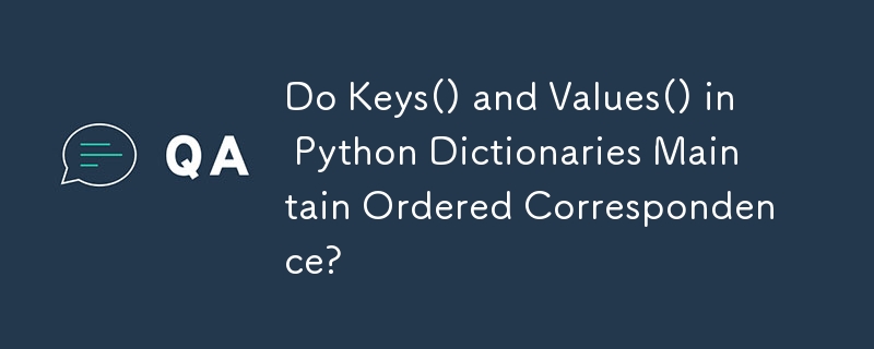 Adakah Keys() dan Values() dalam Kamus Python Mengekalkan Surat Menyurat Tertib?