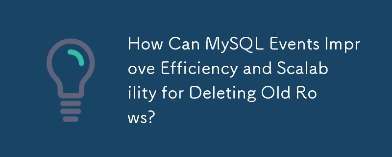 Comment les événements MySQL peuvent-ils améliorer l'efficacité et l'évolutivité de la suppression des anciennes lignes ?