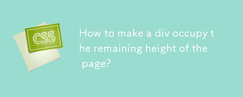 How to make a div occupy the remaining height of the page?