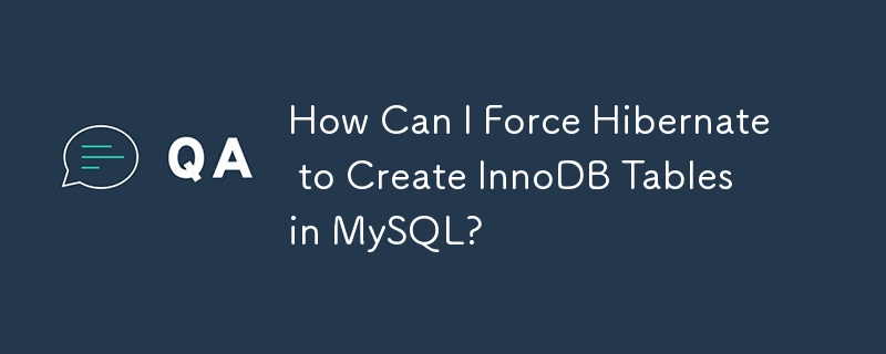 How Can I Force Hibernate to Create InnoDB Tables in MySQL?