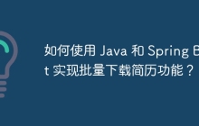 如何使用 Java 和 Spring Boot 实现批量下载简历功能？