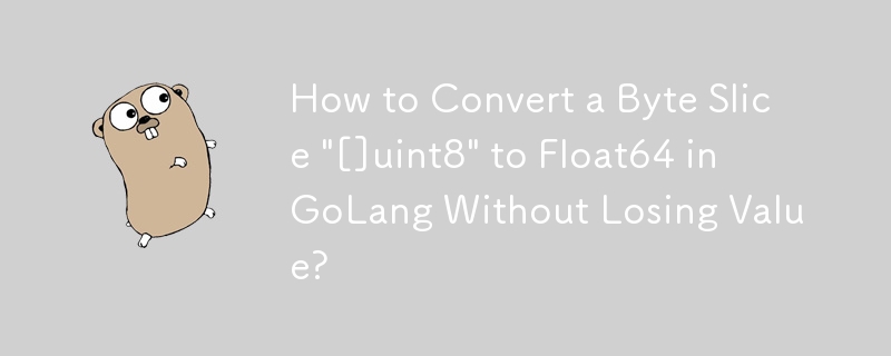 如何在 GoLang 中將位元組切片“[]uint8”轉換為 Float64 而不遺失值？