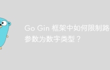 Go Gin 框架中如何限制路由参数为数字类型？