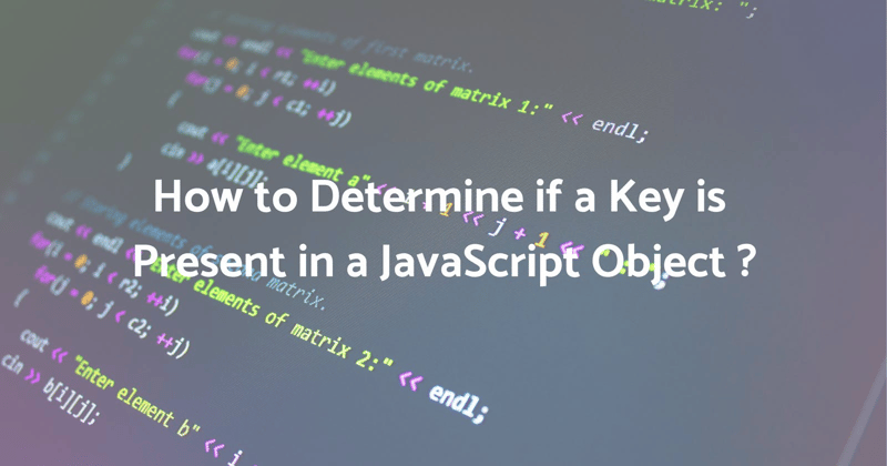如何檢查 JavaScript 物件中是否存在鍵