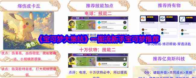 《宝可梦大集结》一图流新手宝可梦推荐