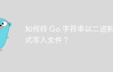 如何将 Go 字符串以二进制形式写入文件？