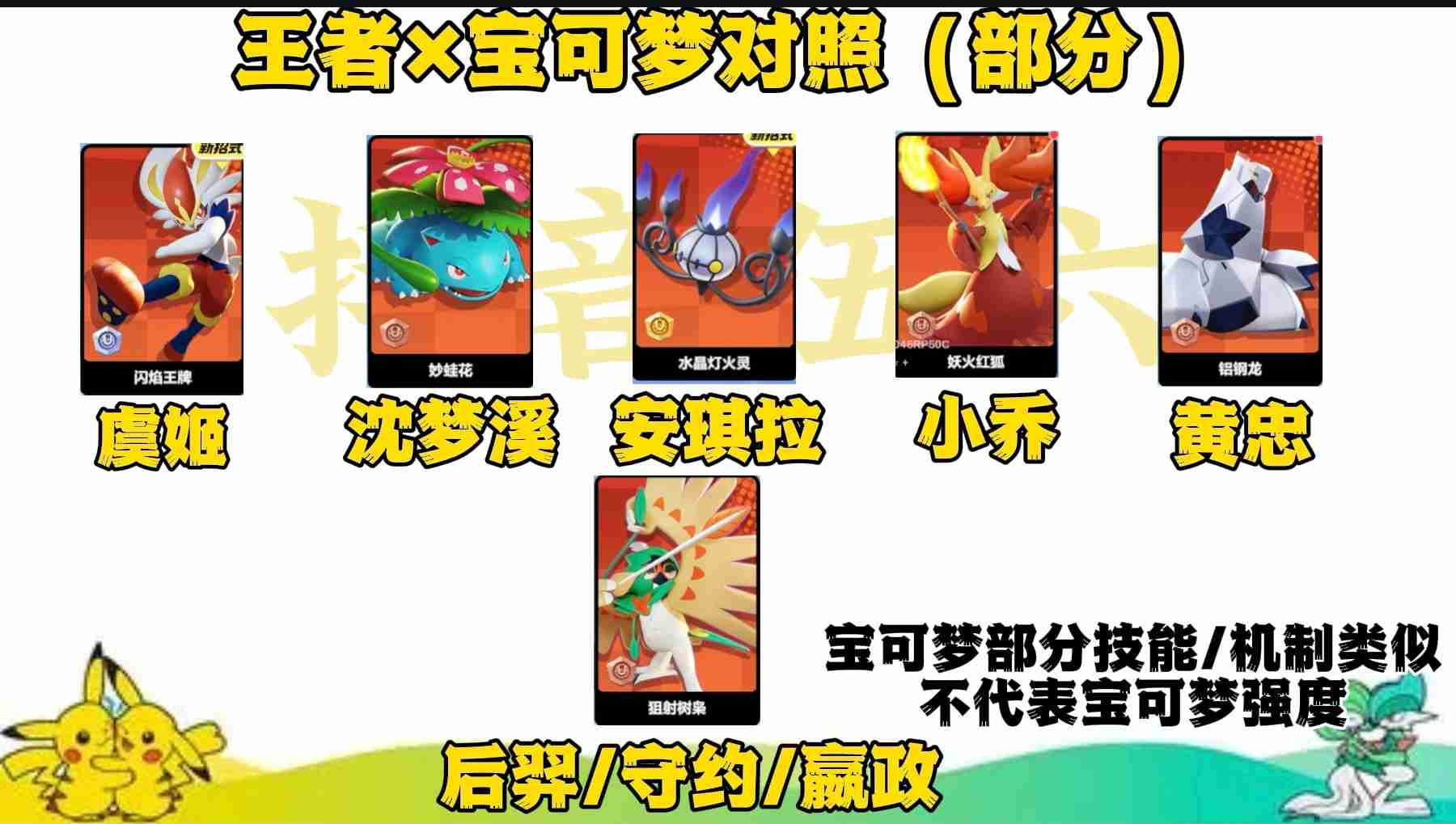 《宝可梦大集结》与王者里相似的英雄分享