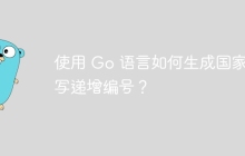 使用 Go 语言如何生成国家缩写递增编号？