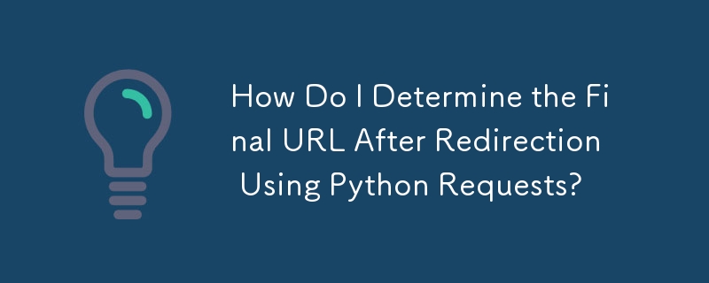 Python 요청을 사용하여 리디렉션한 후 최종 URL을 어떻게 확인합니까?