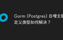 Gorm (Postgres) 自增主键自定义类型如何解决？