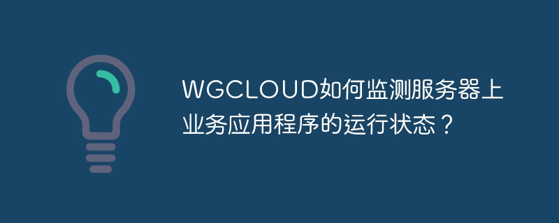 WGCLOUD如何監測服務器上業務應用程序的運行狀態？