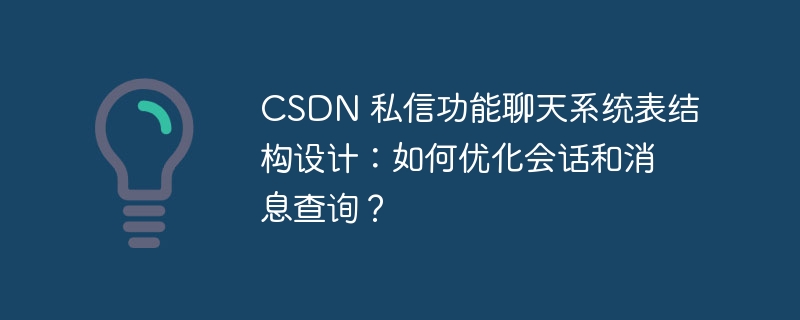 CSDN 私信功能聊天系統(tǒng)表結(jié)構(gòu)設(shè)計(jì)：如何優(yōu)化會(huì)話和消息查詢？