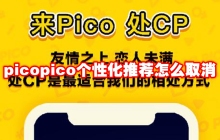 picopico个性化推荐怎么取消