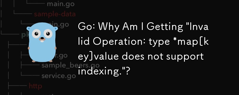 Go: Warum erhalte ich die Meldung „Ungültiger Vorgang: Typ *map[key]value unterstützt keine Indizierung.'?