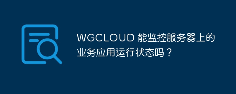 WGCLOUD 能監(jiān)控服務(wù)器上的業(yè)務(wù)應(yīng)用運行狀態(tài)嗎？