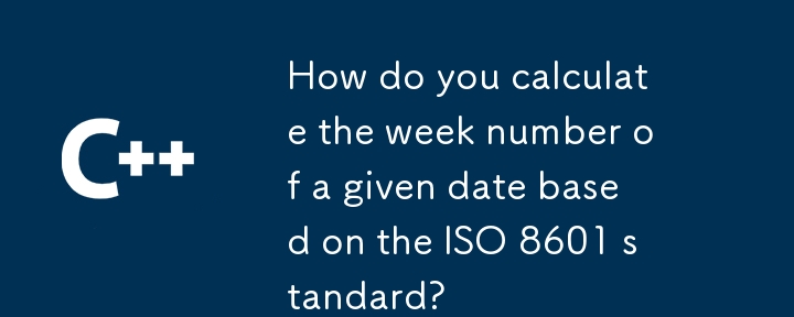 ISO 8601 표준을 기반으로 특정 날짜의 주 수를 어떻게 계산합니까?