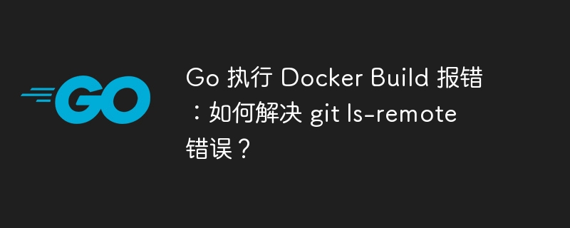 go 执行 docker build 报错：如何解决 git ls-remote 错误？