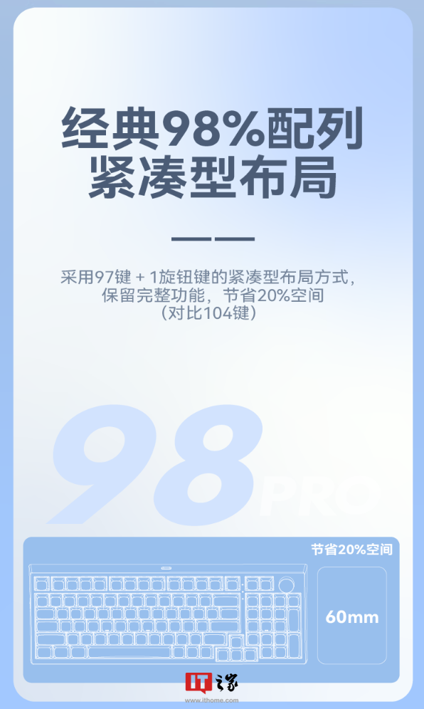 玄派玄熊猫 PD98 Pro 机械键盘三模开售:全键热插拔、Gasket 结构,299 元起