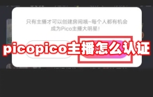 picopico主播怎么认证