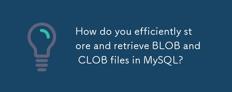 MySQL に BLOB および CLOB ファイルを効率的に保存および取得するにはどうすればよいでしょうか?