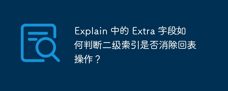 Explain 中的 Extra 字段如何判斷二級(jí)索引是否消除回表操作？