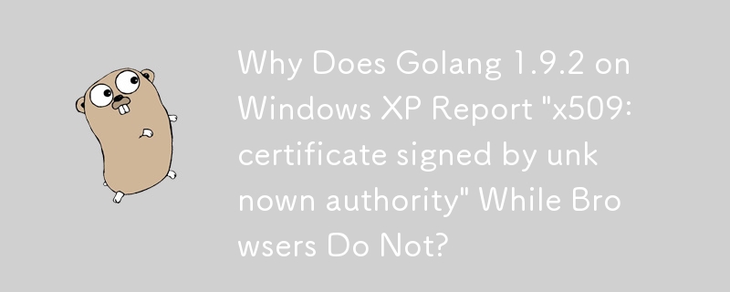 Windows XP의 Golang 1.9.2에서는 