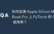 如何监测 Apple Silicon MacBook Pro 上 PyTorch 的 GPU 使用率？