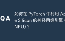如何在 PyTorch 中利用 Apple Silicon 的神经网络引擎 (NPU)？