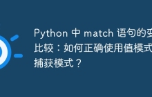 Python 中 match 语句的变量比较：如何正确使用值模式与捕获模式？