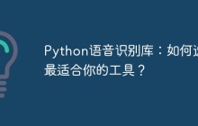 Python语音识别库：如何选择最适合你的工具？