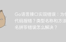 Go语言接口实现错误：为什么代码报错？类型名称和方法签名拼写错误怎么解决？