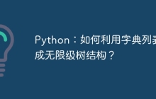 Python：如何利用字典列表生成无限级树结构？