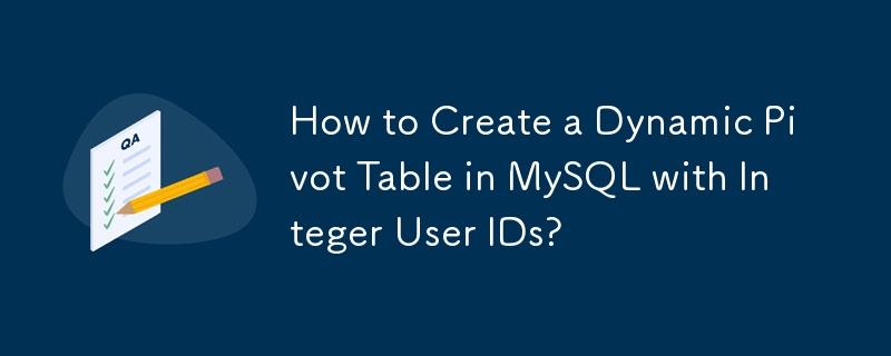 MySQL で整数のユーザー ID を使用して動的ピボット テーブルを作成する方法