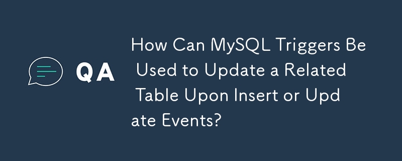 イベントの挿入または更新時に、MySQL トリガーを使用して関連テーブルを更新するにはどうすればよいですか?