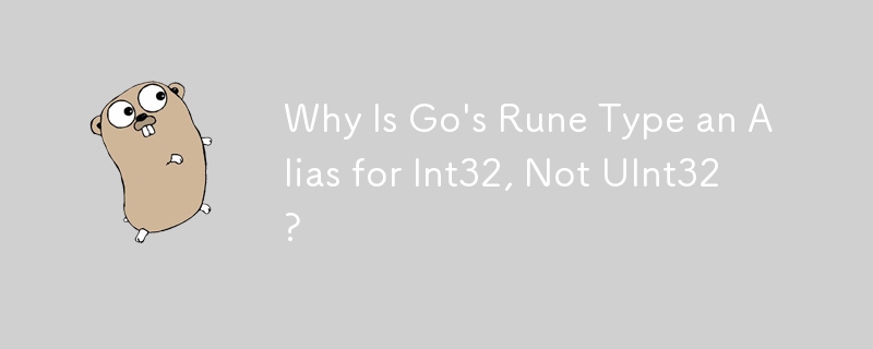 Pourquoi le type de rune de Go est-il un alias pour Int32, pas UInt32 ?