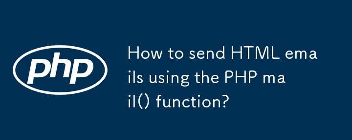 How to send HTML emails using the PHP mail() function?