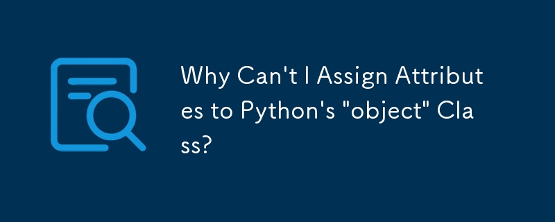 Python の「オブジェクト」クラスに属性を割り当てることができないのはなぜですか?