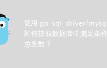 使用 go-sql-driver/mysql 如何获取数据库中满足条件的总条数？