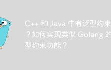 C++ 和 Java 中有泛型约束吗？如何实现类似 Golang 的泛型约束功能？