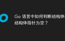 Go 语言中如何判断结构体和结构体指针为空？