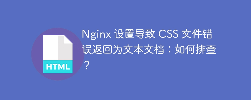 Nginx 设置导致 CSS 文件错误返回为文本文档:如何排查?