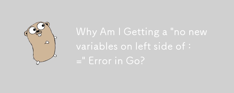 为什么我在 Go 中遇到“no new Variables on left side of :=”错误？